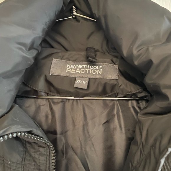 XS Kennth Cole Reaction - Black Long Winter Coat - Picture 2 of 5